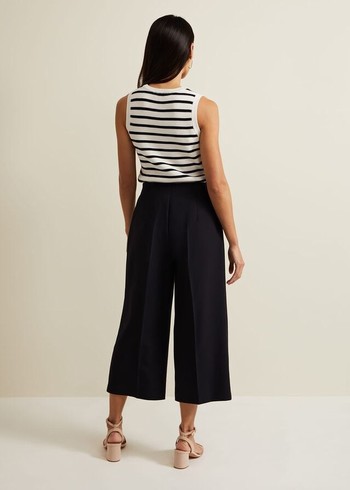 Phase Eight Aubrielle Clean Crepe Culotte Trousers Navy Australia | RS3862041